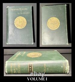 Livres de guerre civile ANTIQUES de 1885 - Mémoires personnels d'U.S. GRANT, 1ère édition.