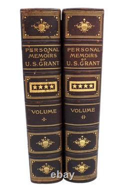 MÉMOIRES PERSONNELS DE U. S. GRANT 1885 Deux Volumes Guerre Civile Reliure de Qualité