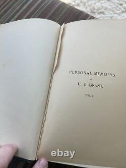 Mémoires Personnels Des États-unis Grands 1885-86 1re Ed. Deux Volumes Guerre Civile Militaire