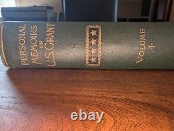 Mémoires d'US Grant 1885-86 Première édition en 2 volumes, Président de la Guerre Civile, Antique