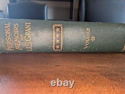 Mémoires d'US Grant 1885-86 Première édition en 2 volumes, Président de la Guerre Civile, Antique