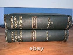 Mémoires d'US Grant 1885-86 Première édition en 2 volumes, Président de la Guerre Civile, Antique