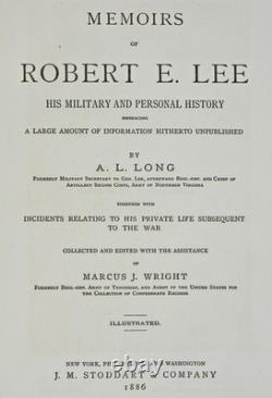 Mémoires de Robert E. Lee, général de la guerre civile, C.S.A. Histoire du Sud, 1886