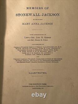 Mémoires de Stonewall Jackson par sa veuve, Guerre de Sécession, 1895, CSA, Louisville