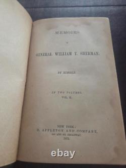 Mémoires du Général William T. Sherman 2 Volumes 1875 Première Édition Guerre de Sécession