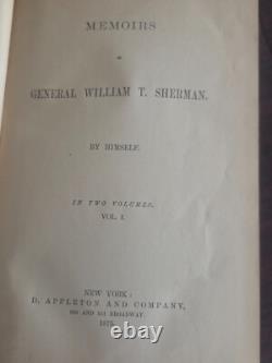 Mémoires du Général William T. Sherman 2 Volumes 1875 Première Édition Guerre de Sécession