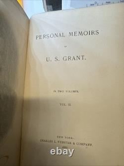 Mémoires personnelles d'U. S. Grant (Volumes I et II, 1885)