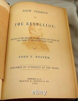 NEW JERSEY ET LA RÉBELLION 1868 Première édition Régiments militaires de la guerre civile