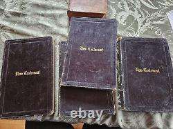 Nouveau Testament Quatre Volumes 1865 Guerre Civile Grand Primaire Société Biblique Américaine