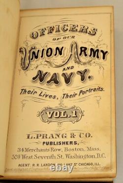 OFFICIERS DE NOTRE ARMÉE ET MARINE DE L'UNION Vol. I 1862 Guerre Civile Militaire