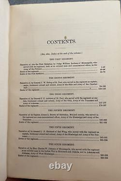 RARE 1890 Minnesota dans la guerre civile et la guerre indienne 1861-1865 Livre 1ère édition