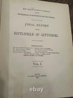 Rapport des champs de bataille de la guerre civile de Gettysburg en 1902 cartes