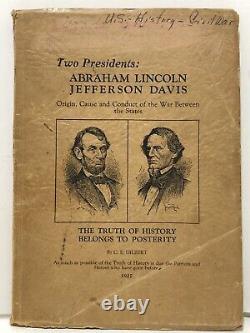 Rare 1927 Deux Présidents Lincoln Jeff Davis CIVIL War Confédérate Views Ucv