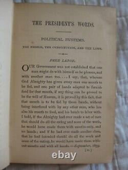 Rare Abraham Lincoln Livre 1865 Année D'assassinat CIVIL Guerre Antique Nous Histoire
