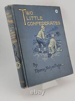 Rare OOAK Deux Petits Confédérés, 1908, Thomas Nelson Page, Fiction sur la Guerre Civile