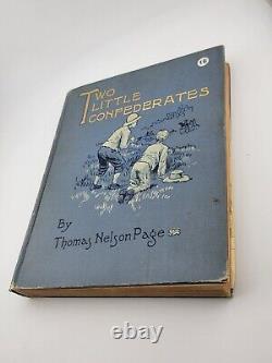 Rare OOAK Deux Petits Confédérés, 1908, Thomas Nelson Page, Fiction sur la Guerre Civile