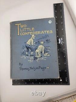 Rare OOAK Deux Petits Confédérés, 1908, Thomas Nelson Page, Fiction sur la Guerre Civile