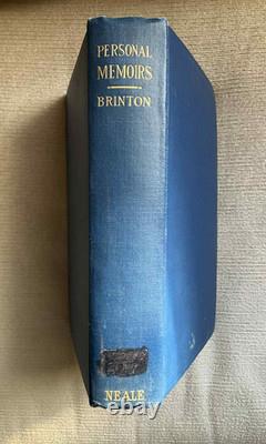 Rare Première Édition de 1914 Mémoires Personnels de John Brinton, Chirurgien de la Guerre Civile VG