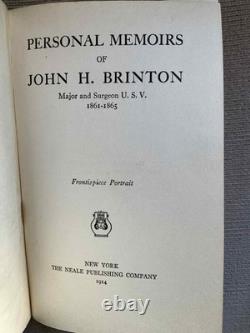 Rare Première Édition de 1914 Mémoires Personnels de John Brinton, Chirurgien de la Guerre Civile VG