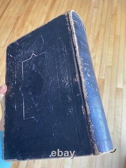 Rayons! Antique 1848 Avant La Guerre Civile La Grande Famille Saint Bible Parfait New York Abs