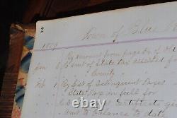 Registre rare du trésorier du comté tôt / Comptes écrits à travers la guerre civile