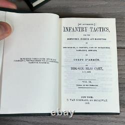 Réimpression 1863 Tactiques d'infanterie de la guerre civile ENSEMBLE COMPLET 3 Vol. HC avec dépliants Wisconsin