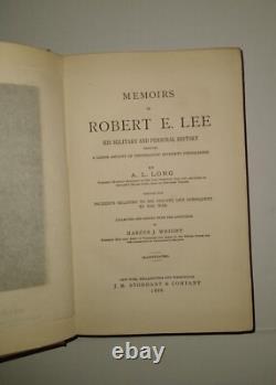 Robert E Lee Mémoires de la guerre civile Général militaire confédéré Sud 1ère édition 1886
