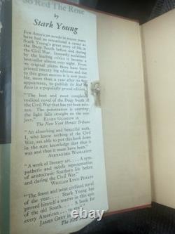 Si rouge la rose Stark Young 1934 DJ Guerre Civile Scribners Édition signée 1ère éd.