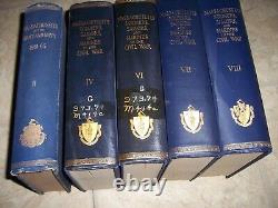 Soldats, marins et marins du Massachusetts dans la guerre de Sécession (1931) 5 volumes