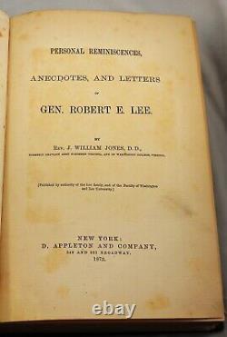 Souvenirs Personnels du Général Robert E. Lee, Livre des Vétérans de la Guerre Civile de 1875