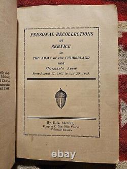 Souvenirs personnels du service dans l'armée du Cumberland. GUERRE CIVILE