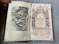 Sympa! Antique 1834 Avant La Guerre Civile Holy Bible Nice Cuir Reliure Maclean Ontario