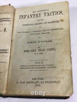 Tactiques d'infanterie 1862 Guerre civile par le Brigadier Général Silas Casey Volume I & II