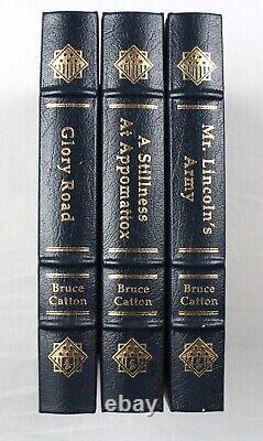 Trilogie de la guerre civile de l'armée du Potomac Easton Press en cuir de Bruce Catton
