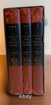 Un Compendium de la Guerre de la Rébellion, Ensemble de 3 volumes en boîte, 1959 Dyer Guerre Civile