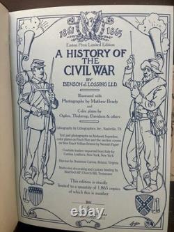 Une histoire de la guerre civile par Lossing Brady Édition limitée numérotée