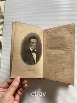 VIE ET DISCOURS D'ABRAHAM LINCOLN 1860 J. W. Bradley Pré-guerre civile Hamlin RARE