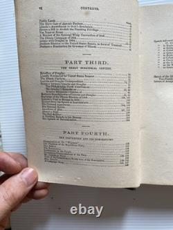 VIE ET DISCOURS D'ABRAHAM LINCOLN 1860 J. W. Bradley Pré-guerre civile Hamlin RARE