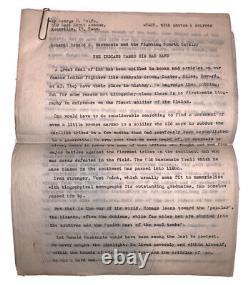 Vintage Non Publié Carbon Typescript, Gen Ranald S Mackenze, Guerre Américaine CIVIL