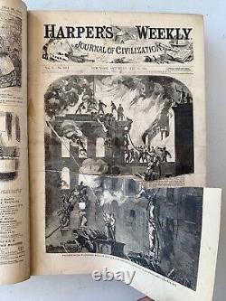 Volumes reliés de Harper's Weekly V & IX Années 1861 & 1865 Illustrations de la Guerre Civile