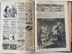 Volumes reliés de Harper's Weekly V & IX Années 1861 & 1865 Illustrations de la Guerre Civile