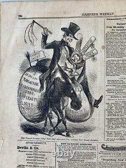Volumes reliés de Harper's Weekly V & IX Années 1861 & 1865 Illustrations de la Guerre Civile