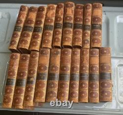 Œuvres de Washington Irving 19 volumes 1860s Livres en cuir antiques Époque de la guerre de Sécession