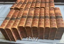 Œuvres de Washington Irving 19 volumes 1860s Livres en cuir antiques Époque de la guerre de Sécession