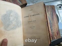 Œuvres de Washington Irving 19 volumes 1860s Livres en cuir antiques Époque de la guerre de Sécession