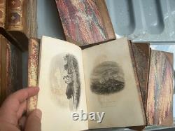 Œuvres de Washington Irving 19 volumes 1860s Livres en cuir antiques Époque de la guerre de Sécession